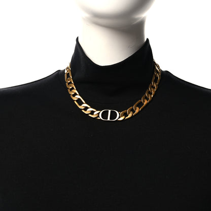 Christian Dior Metal Danseuse Etoile Chain Choker Necklace Gold 2 of 5