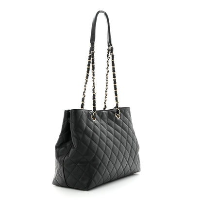 Chanel Caviar Quilted Small Shopping Tote Black 3 of 10