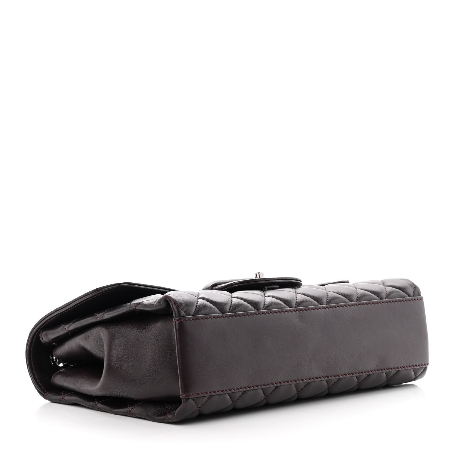 Chanel Lambskin Quilted Jumbo Coco Loop Flap Burgundy 4 of 14