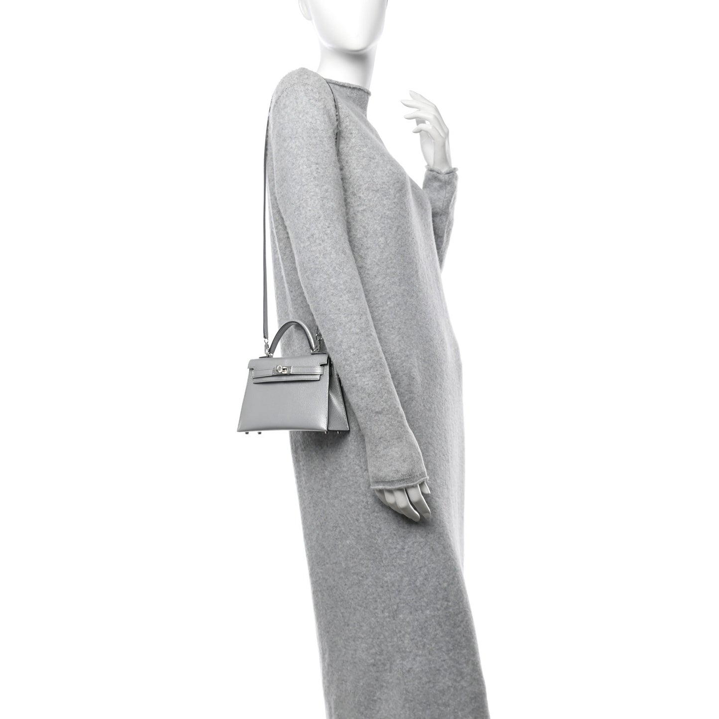 Metallic Chevre Chamkilight Mini Kelly Sellier 20 Argent