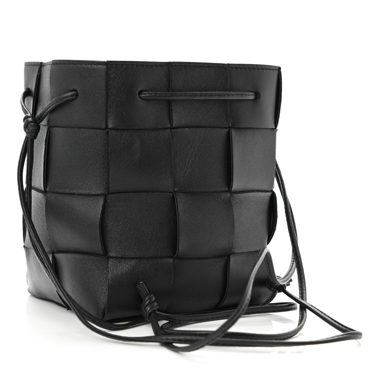 Nappa Maxi Intrecciato Cassette Bucket Bag Black