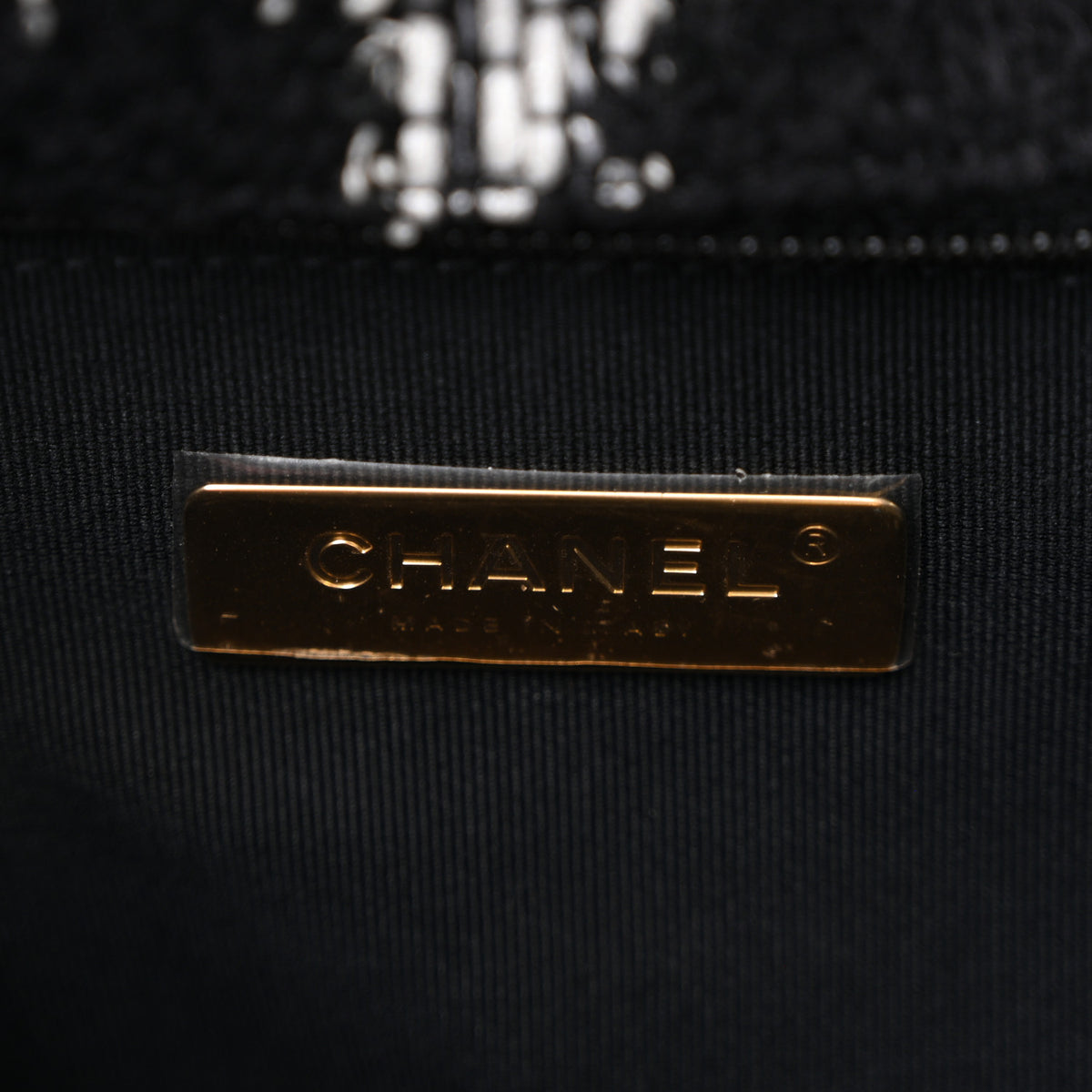 Chanel Tweed Quilted Medium Chanel 19 Flap Black White 6 of 11