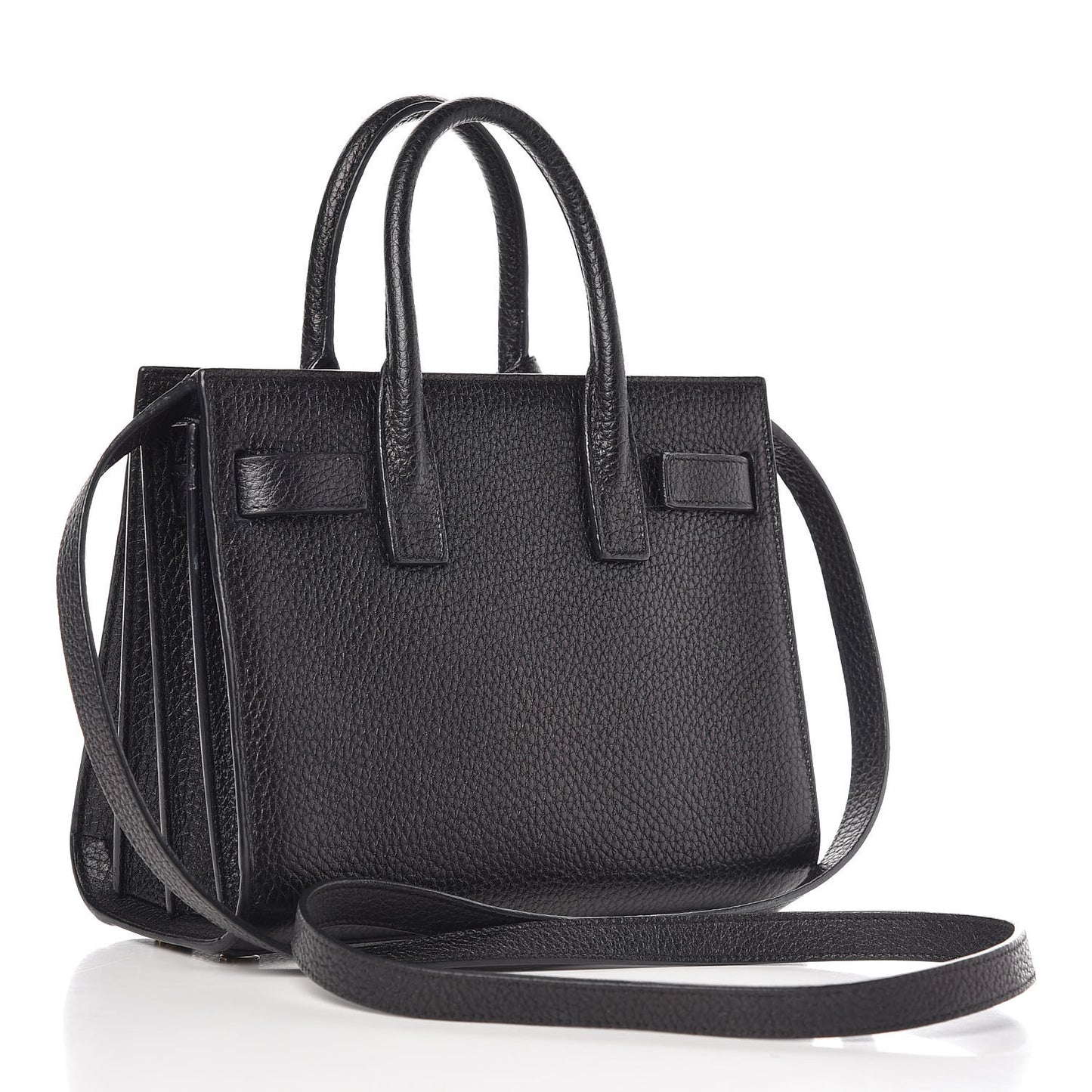 Grained Calfskin Nano Sac De Jour Black