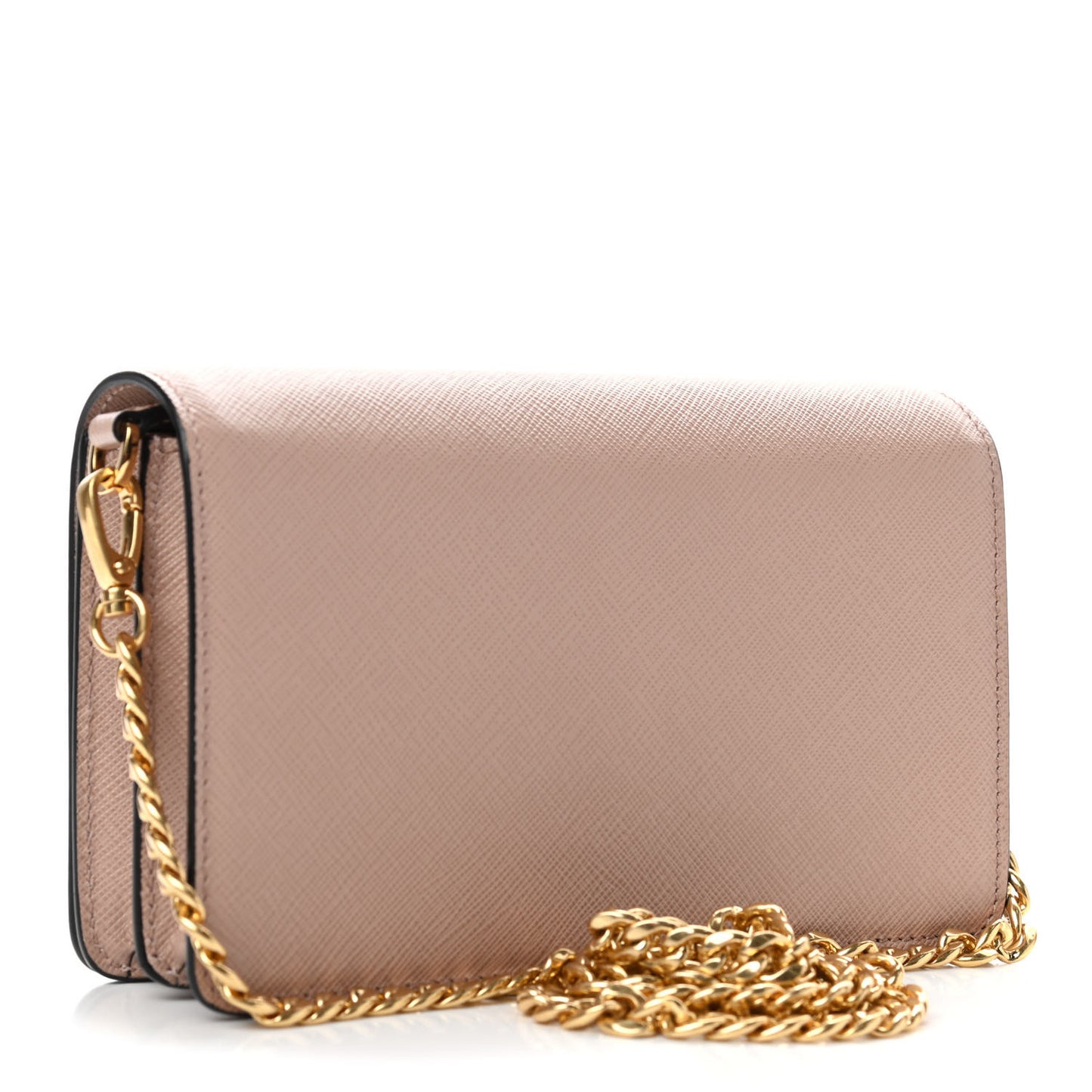 Saffiano Bandoliera Flip Lock Chain Crossbody Bag Cipria