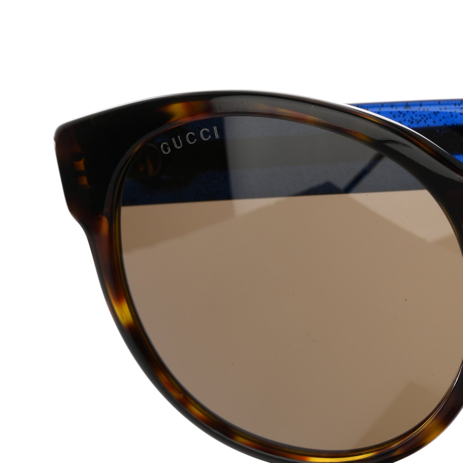Gucci Round Eye GG Web Glitter GG0035SA Sunglasses Blue 7 of 8