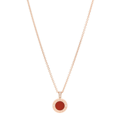 Bulgari 18K Rose Gold Diamond Mother of Pearl Carnelian BVLGARI BVLGARI Pendant Necklace 1 of 9