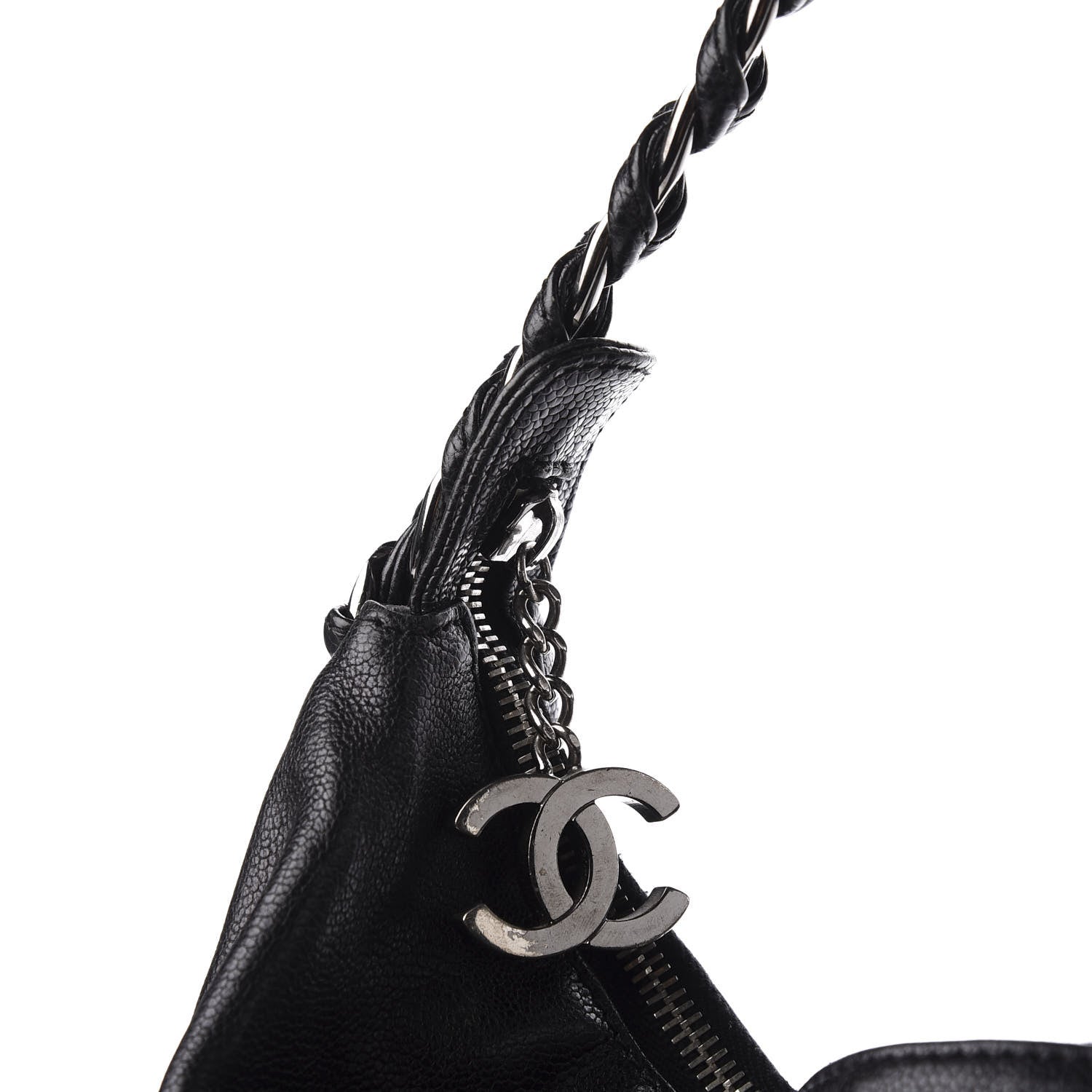 Chanel Glazed Caviar Modern Chain Hobo Black 8 of 15