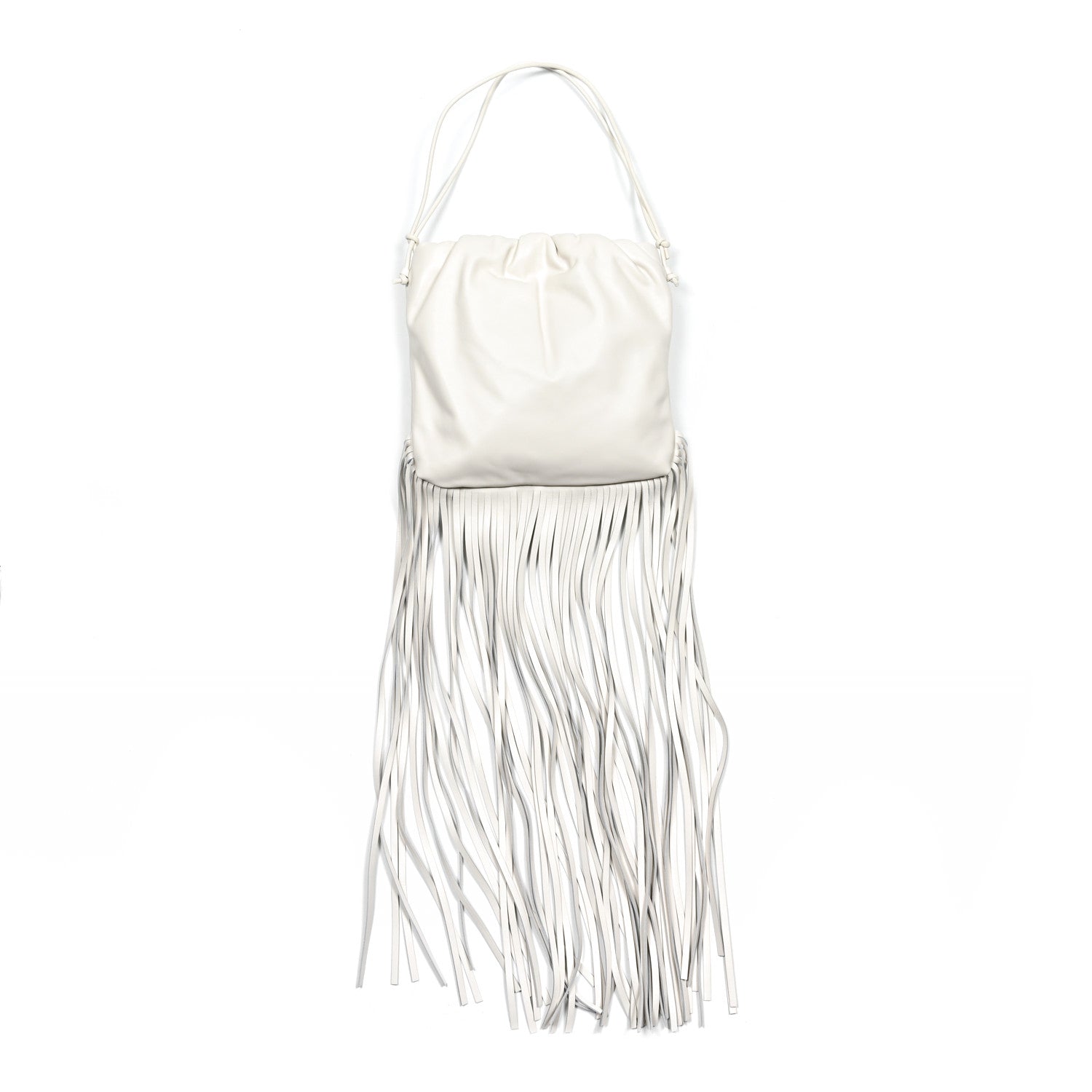 Bottega Veneta Nappa The Fringe Pouch Shoulder Bag White 1 of 6