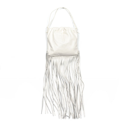 Bottega Veneta Nappa The Fringe Pouch Shoulder Bag White 1 of 6
