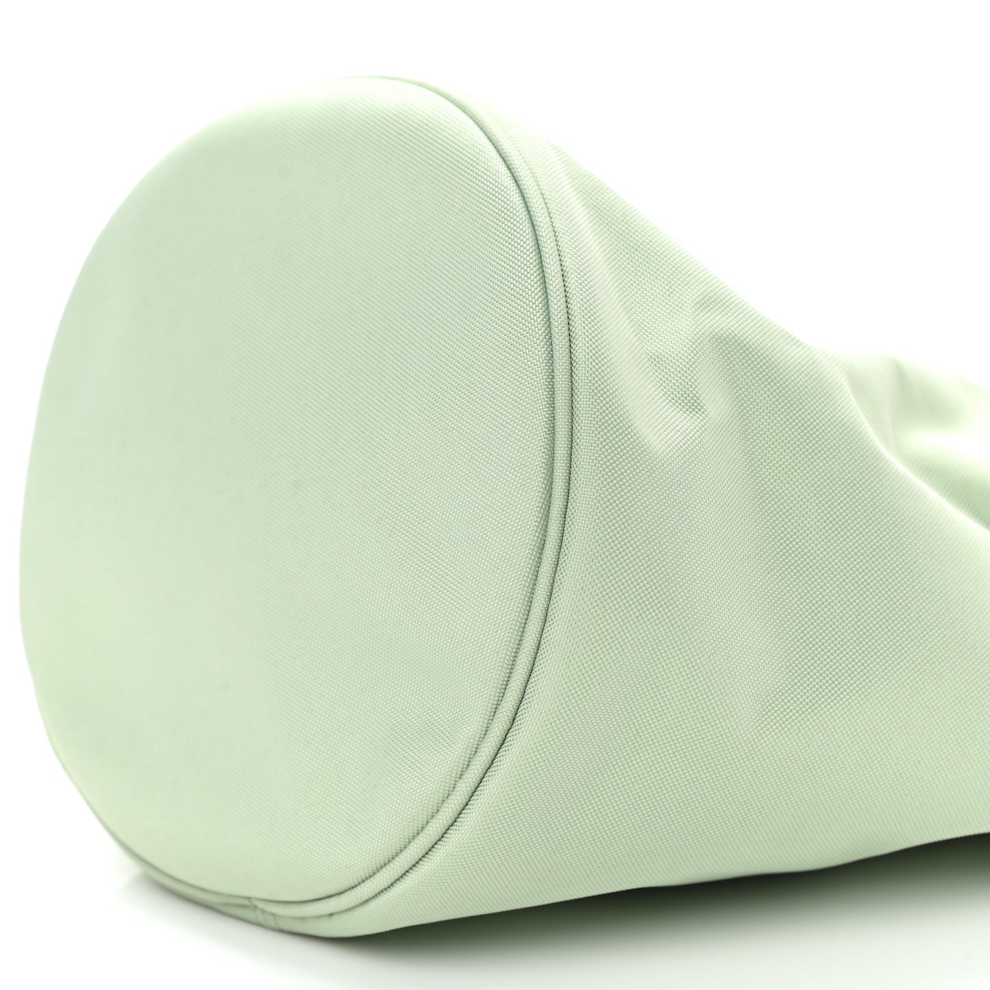 Recycled Sport Nylon Logo Embroidered Wheel Drawstring Bucket Bag Light Green White