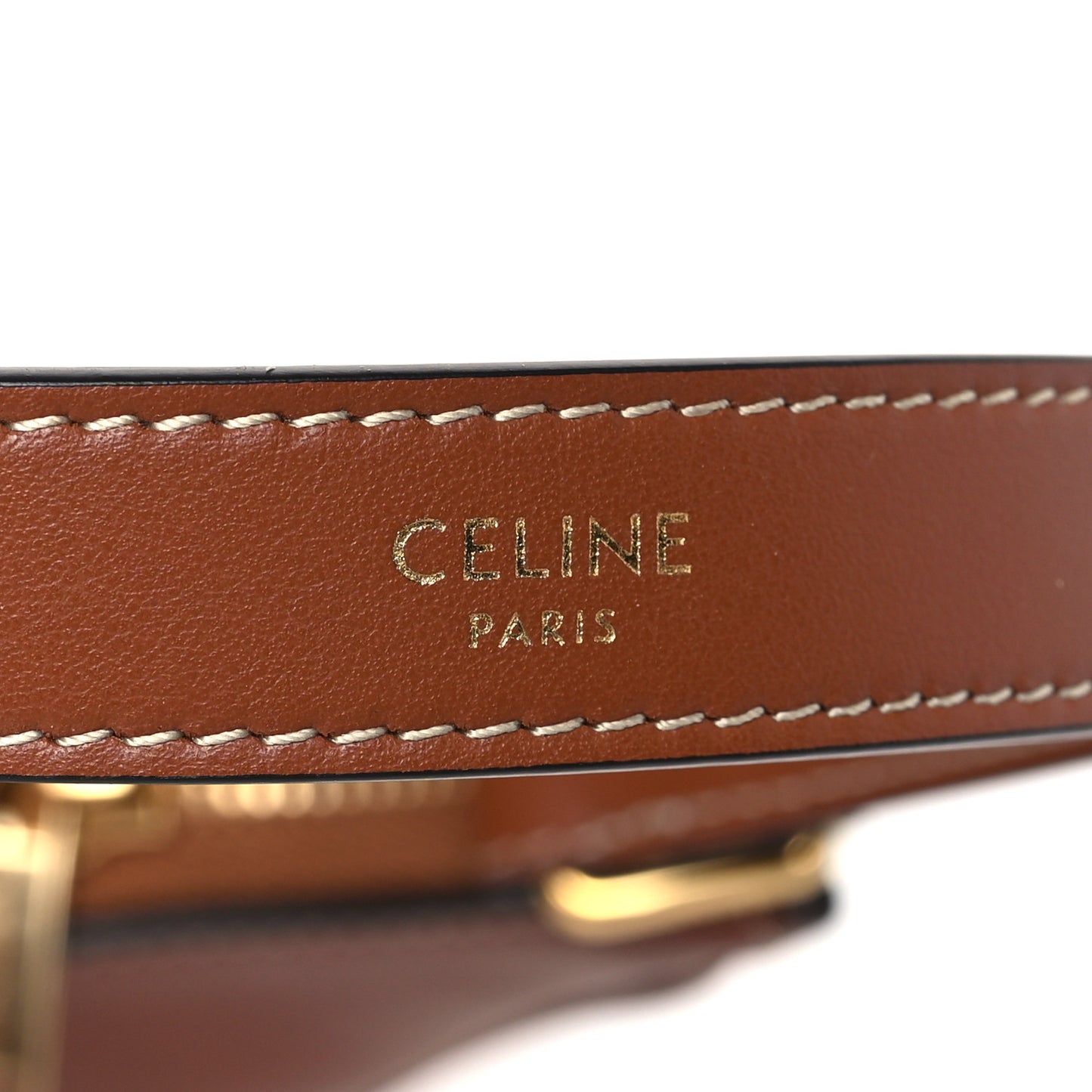 Smooth Calfskin Triomphe Embroidered Ava Shoulder Bag Tan