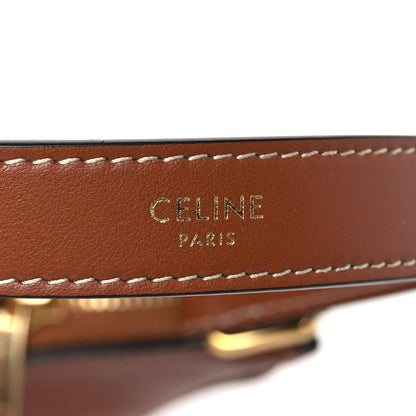 Celine Smooth Calfskin Triomphe Embroidered Ava Shoulder Bag Tan 6 of 9