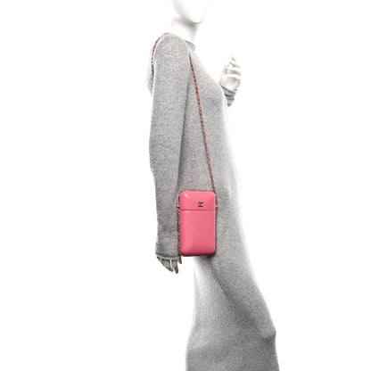 Chanel Lambskin Quilted Chain Around Phone Holder Pink 2 of 11