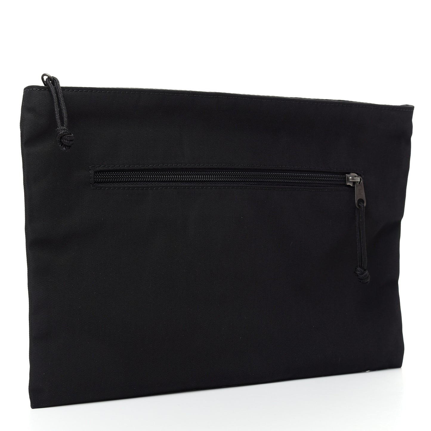 Nylon Embroidered Documents Case Milano Paris Los Angeles Black
