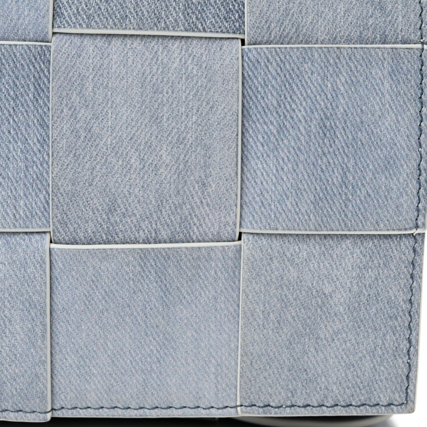 Bottega Veneta Calfskin Denim Print Maxi Intreccio Cassette Crossbody Bag Blue 11 of 11