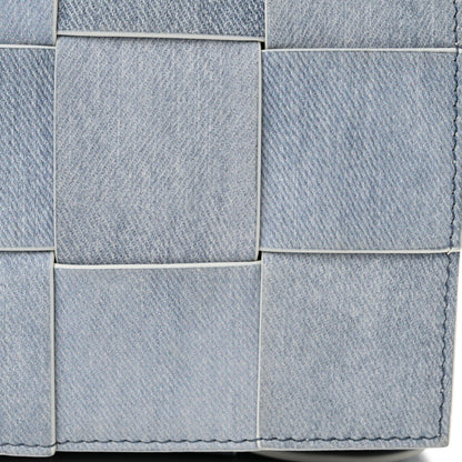 Bottega Veneta Calfskin Denim Print Maxi Intreccio Cassette Crossbody Bag Blue 11 of 11