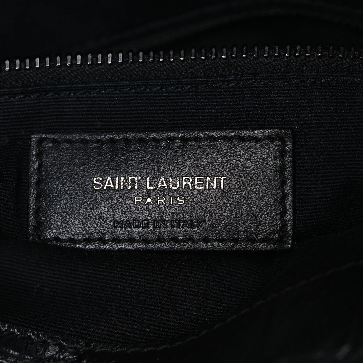 Saint Laurent Calfskin Crocodile Embossed Monogram Medium Niki Shopping Bag Black 6 of 12