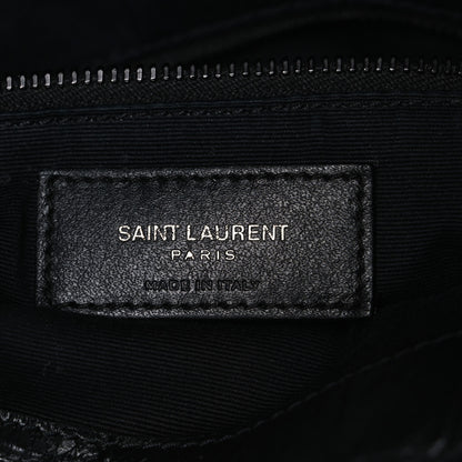 Saint Laurent Calfskin Crocodile Embossed Monogram Medium Niki Shopping Bag Black 6 of 12