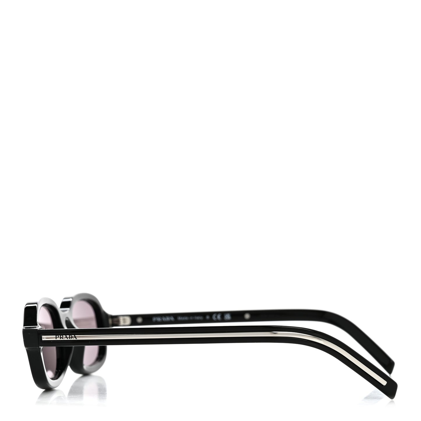 Acetate Oval Sunglasses SPR D06 Black