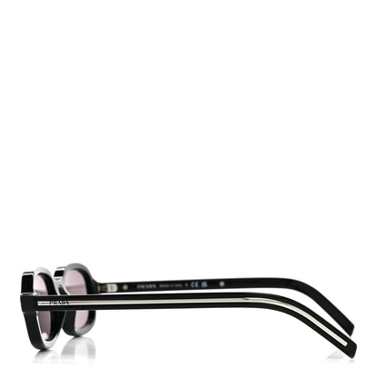 Prada Acetate Oval Sunglasses SPR D06 Black 3 of 7
