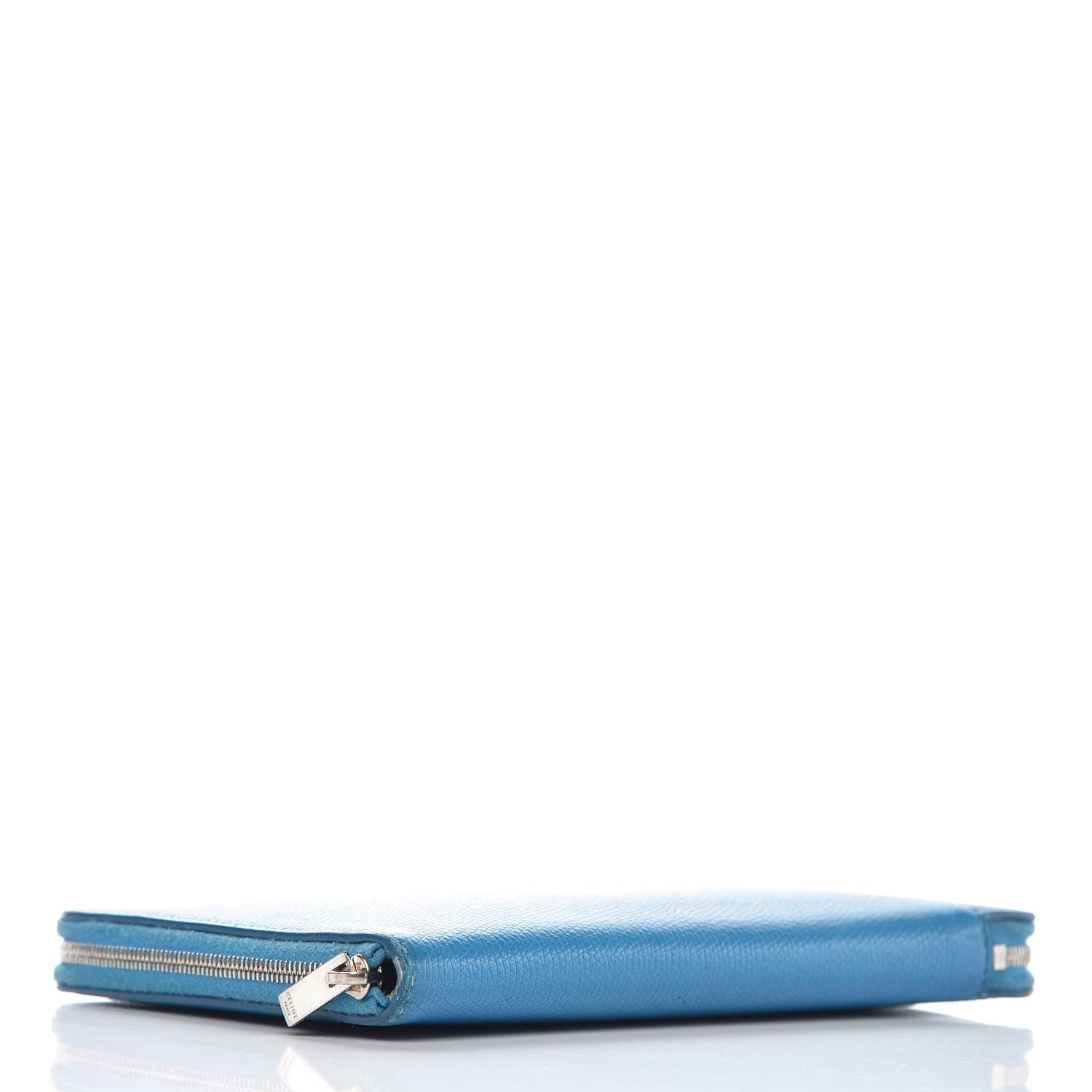 Celine Drummed Calfskin Zip Around Organizer Wallet Turquoise 4 of 17