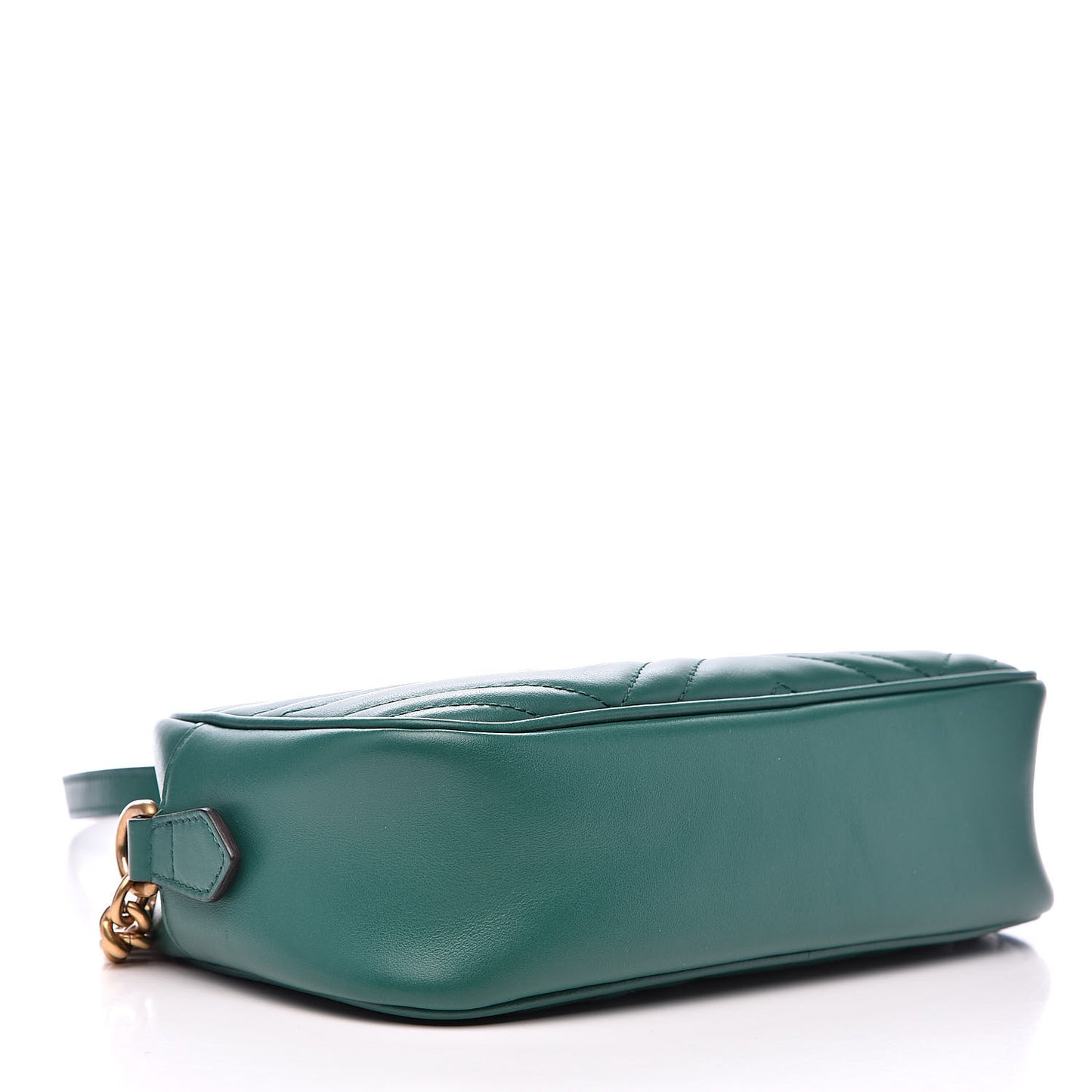 Calfskin Matelasse Small GG Marmont Chain Shoulder Bag Emerald Green