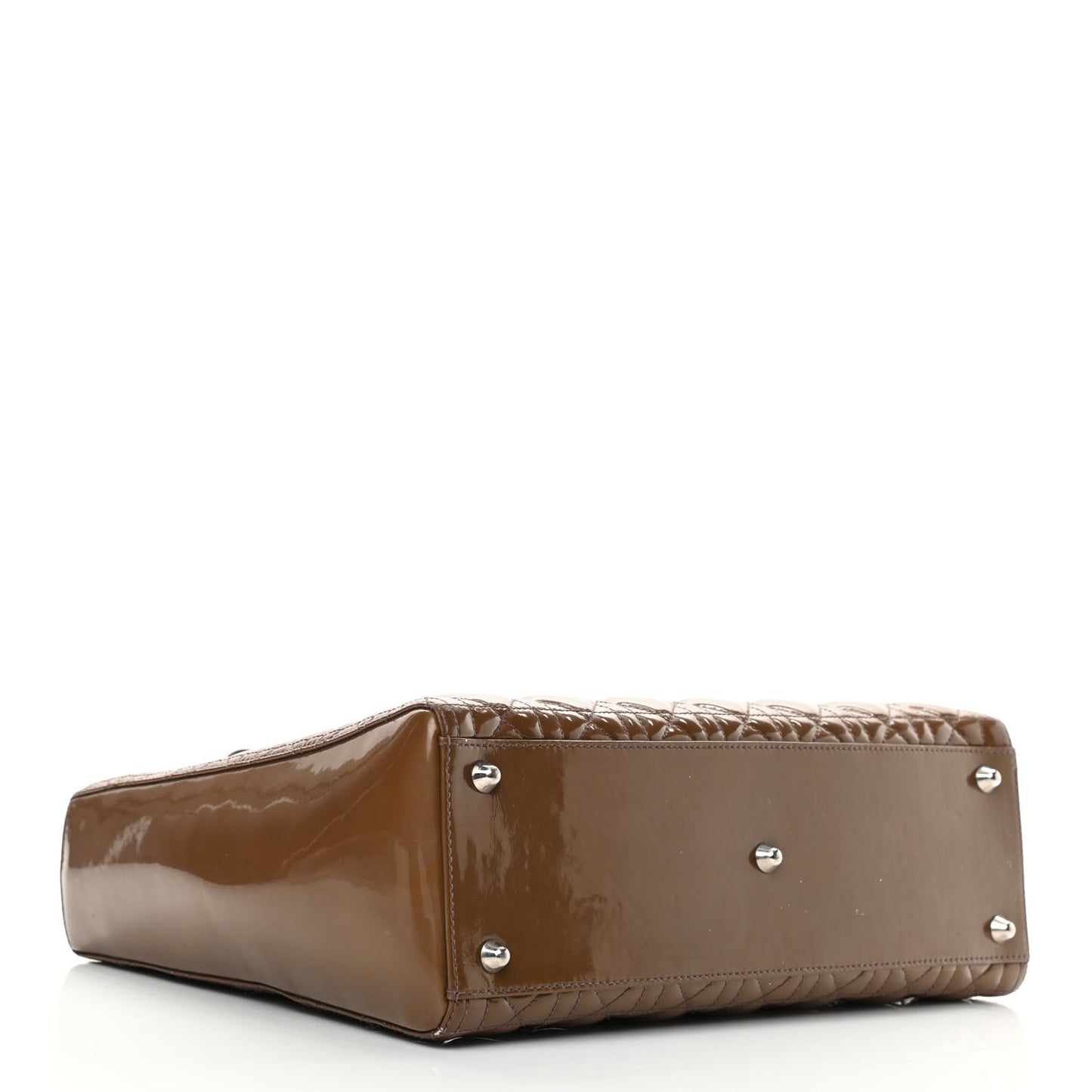 Patent Cannage Large Lady Dior Brown