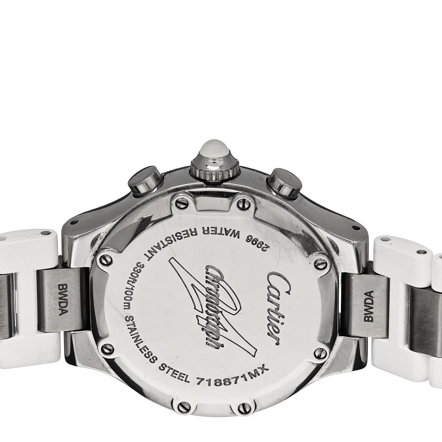Cartier Stainless Steel Rubber 32mm Must 21 Chronoscaph Quartz Watch 4 of 5