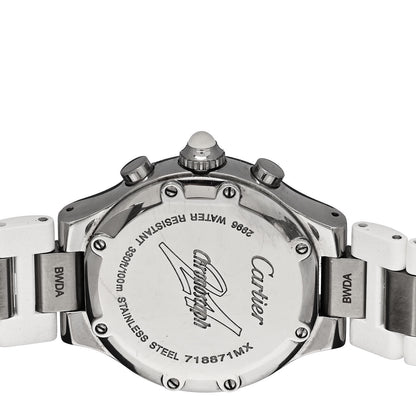 Cartier Stainless Steel Rubber 32mm Must 21 Chronoscaph Quartz Watch 4 of 5