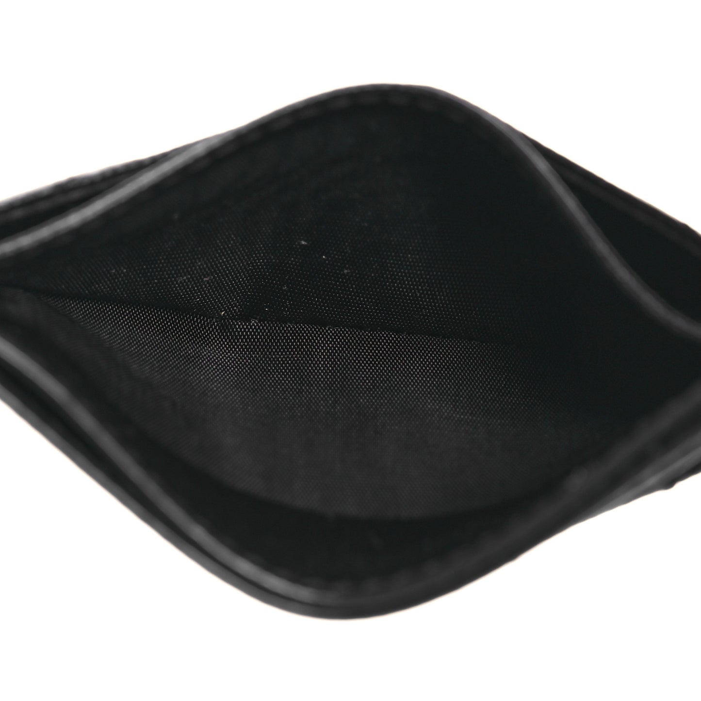 Grain De Poudre Matelasse Chevron Monogram Credit Card Case Black