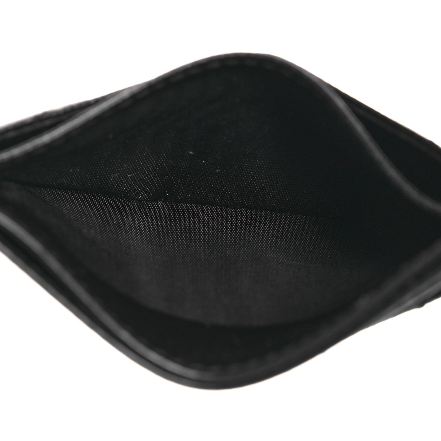 Saint Laurent Grain De Poudre Matelasse Chevron Monogram Credit Card Case Black 6 of 12