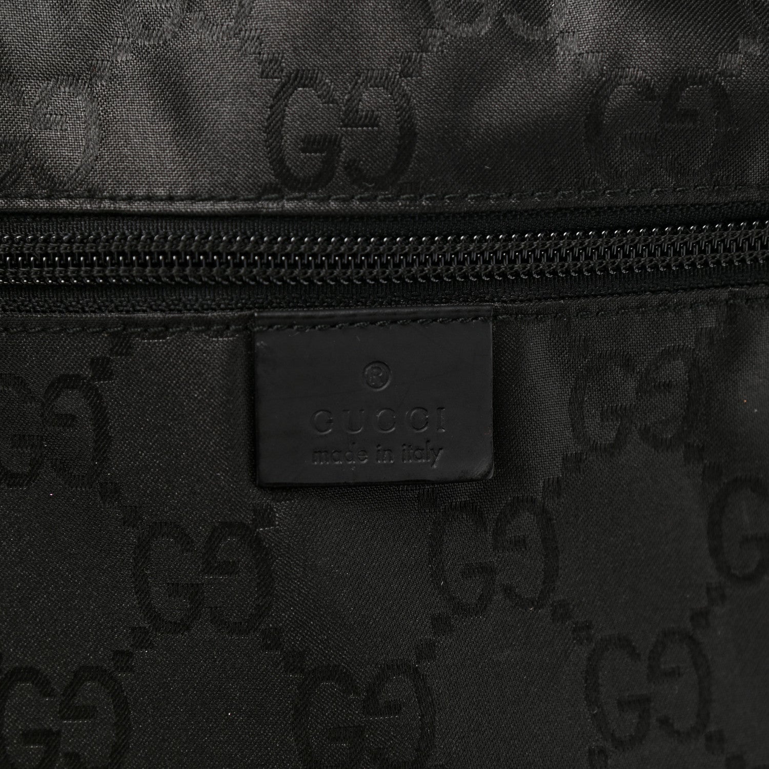 Gucci Nylon Monogram Collapsible Travel Bag Black 5 of 9
