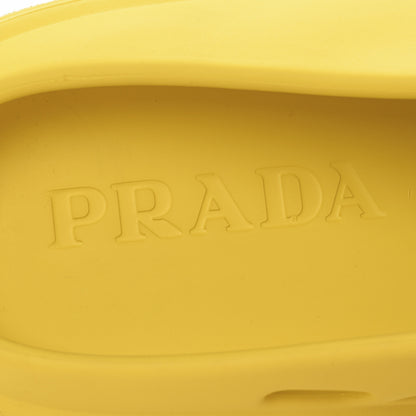 Prada Soft Mellow Rubber Triangle Logo Embossed Mens Mules 41 Sole 9 of 10