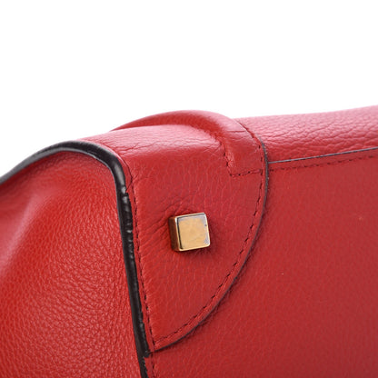 Celine Drummed Calfskin Mini Luggage Coquelicot 9 of 12