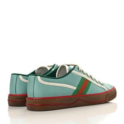 Gucci Tweed Web Mens 1977 Tennis Sneakers 8 Verdan Mystic White 4 of 10