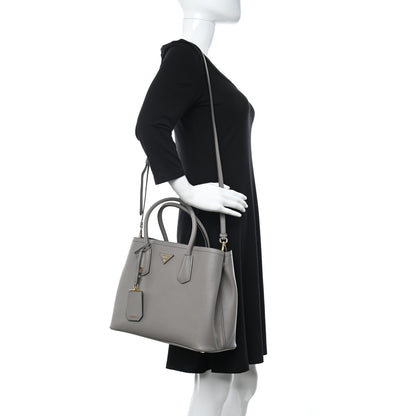 Prada Saffiano Cuir Medium Double Bag Argilla 2 of 13