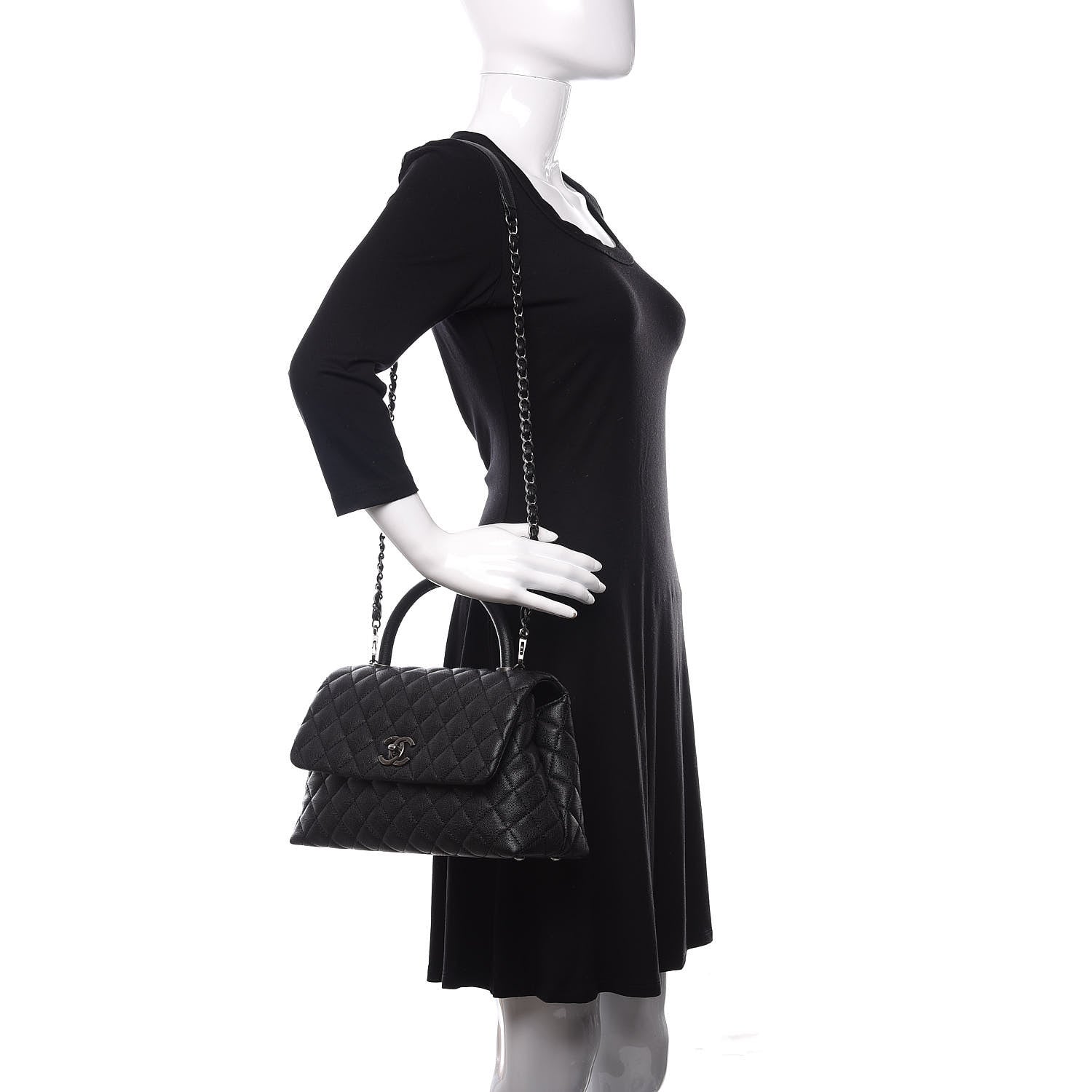 Chanel Caviar Quilted Small Coco Handle Flap Black 2 of 11