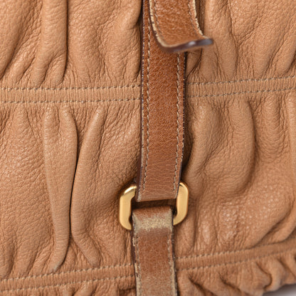 Prada Cervo Deerskin Gaufre Dome Satchel Naturale 24 of 30