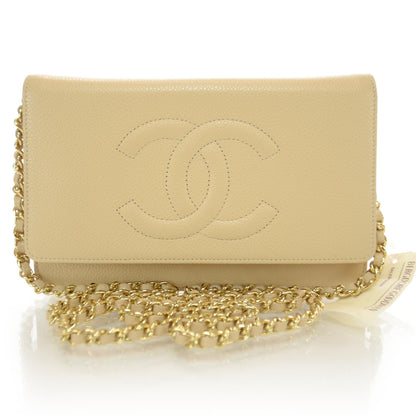 Chanel Caviar Wallet on Chain WOC Beige Clair 1 of 9