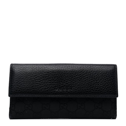 Gucci Calfskin Monogram Continental Flap Wallet Black 1 of 5