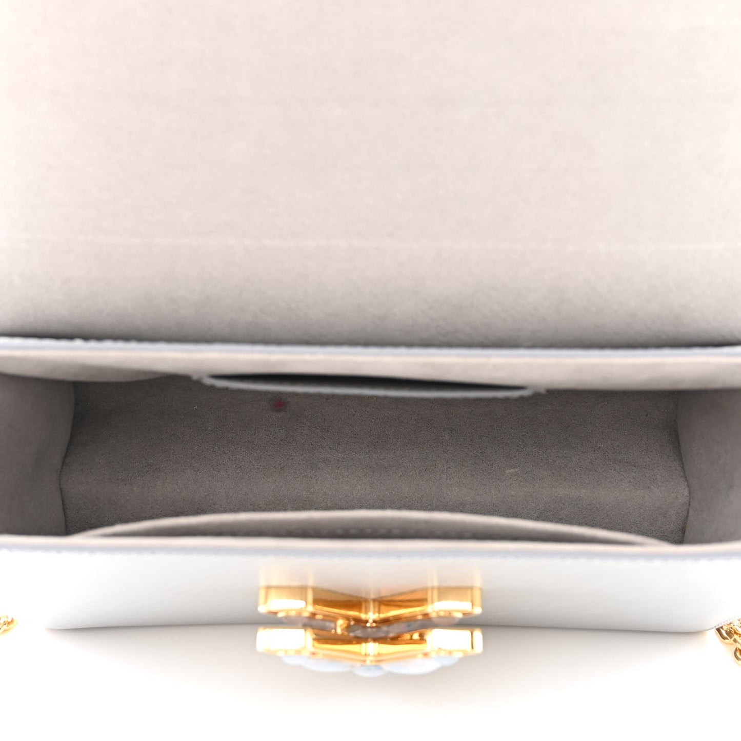 Epi Moonstone Twist Shoulder Bag MM Grey