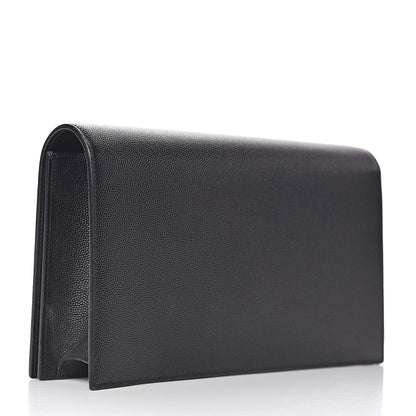 Saint Laurent Grain De Poudre Classic Monogram Kate Clutch Black 3 of 10