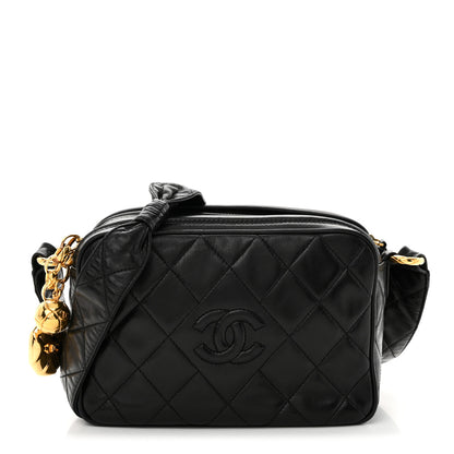 Chanel Lambskin Quilted Small Diamond CC Camera Case Black 1 of 15