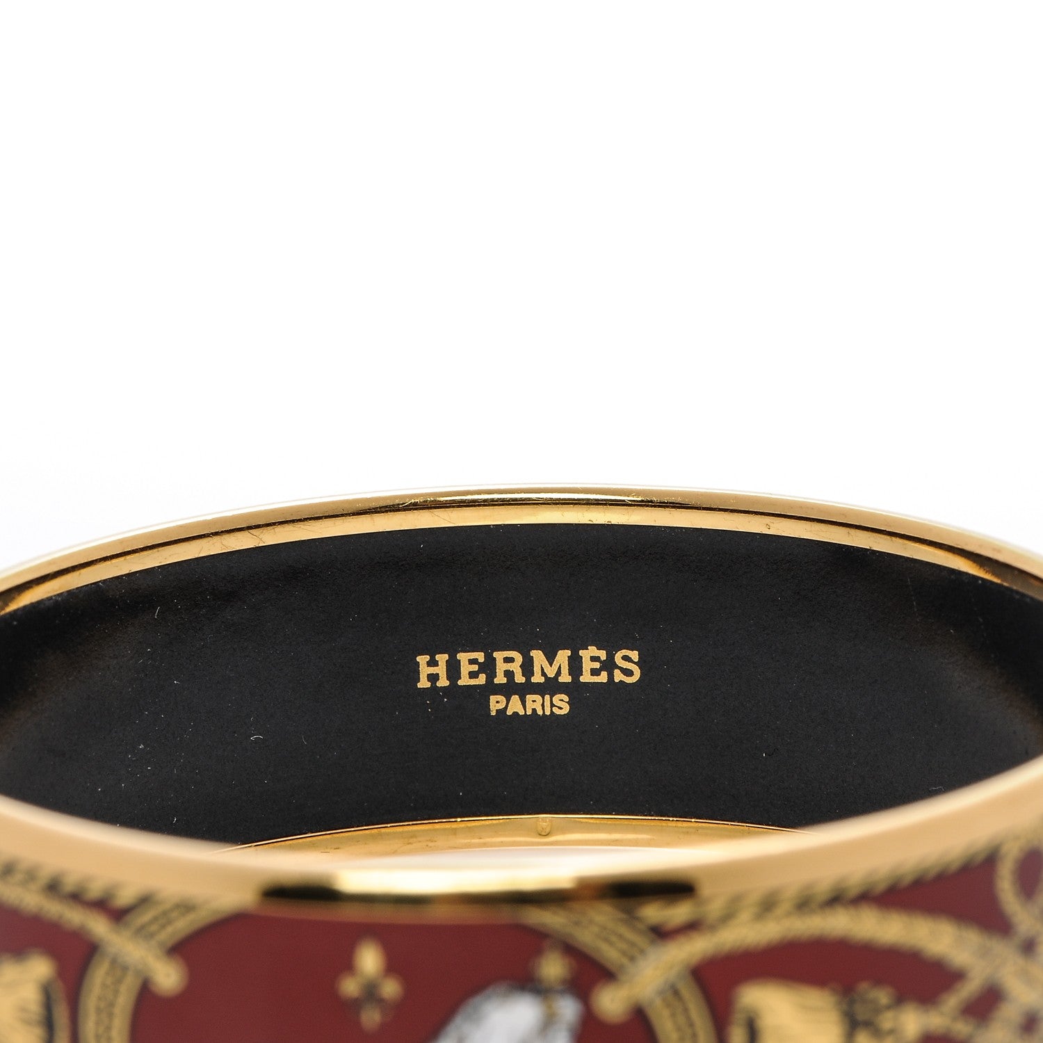 Hermes Enamel Printed Wide Grand Apparat Bracelet 62 4 of 5