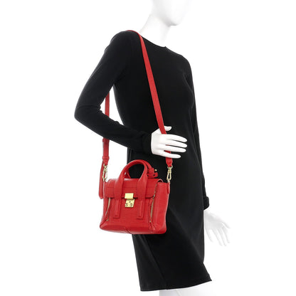 3.1 Phillip Lim 3.1 Textured Calfskin Mini Pashli Satchel Red 2 of 8