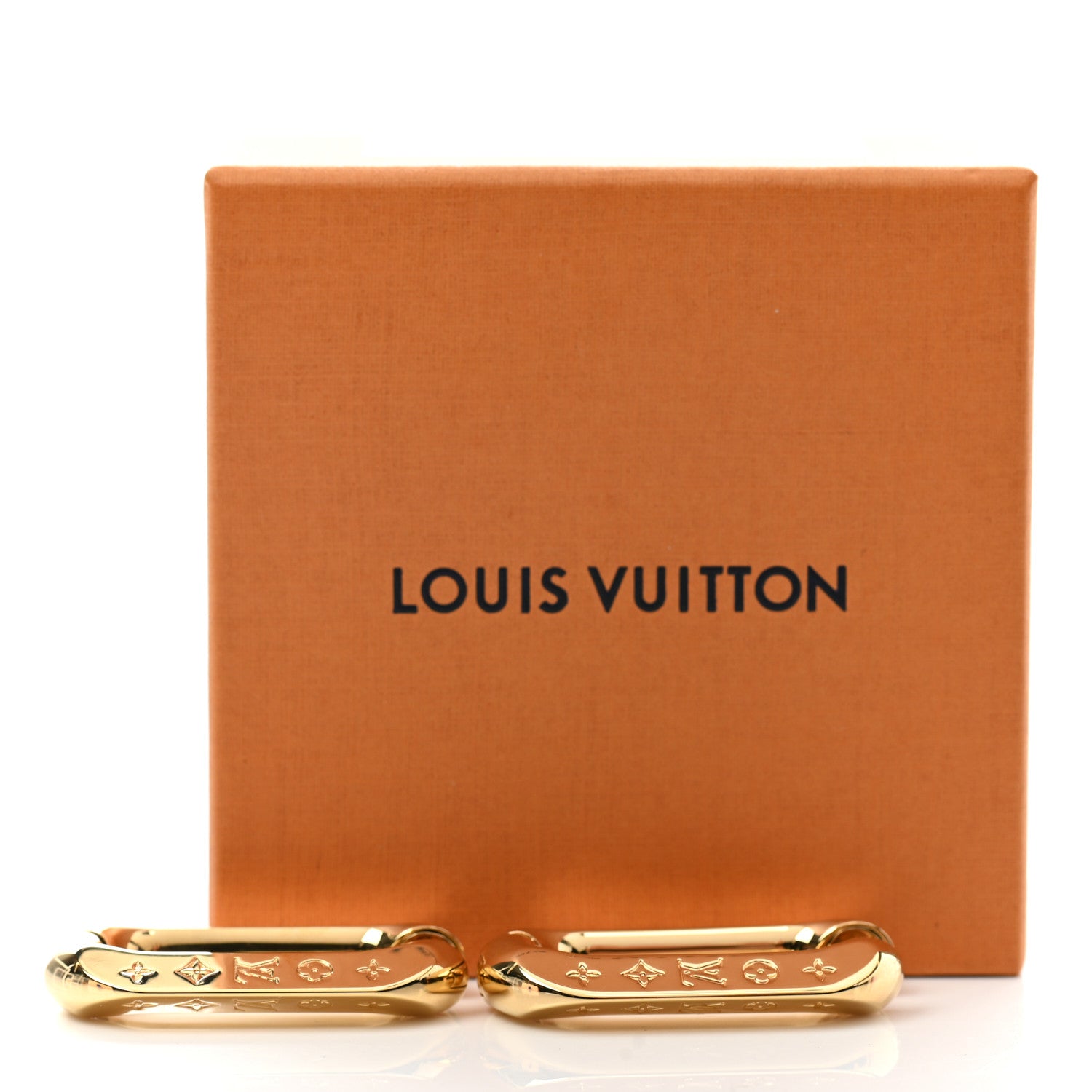 Louis Vuitton LV Edge Hoop Earrings MM Gold 1073640