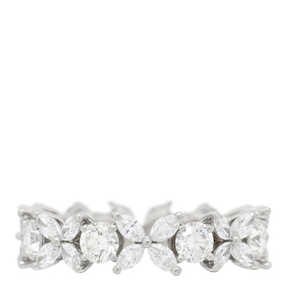 Tiffany Platinum Diamond Victoria Alternating Band Ring 56 7.5 1 of 5