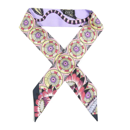 Hermes Silk Savana Dance Twilly Mauve Jaune Rose 1 of 4