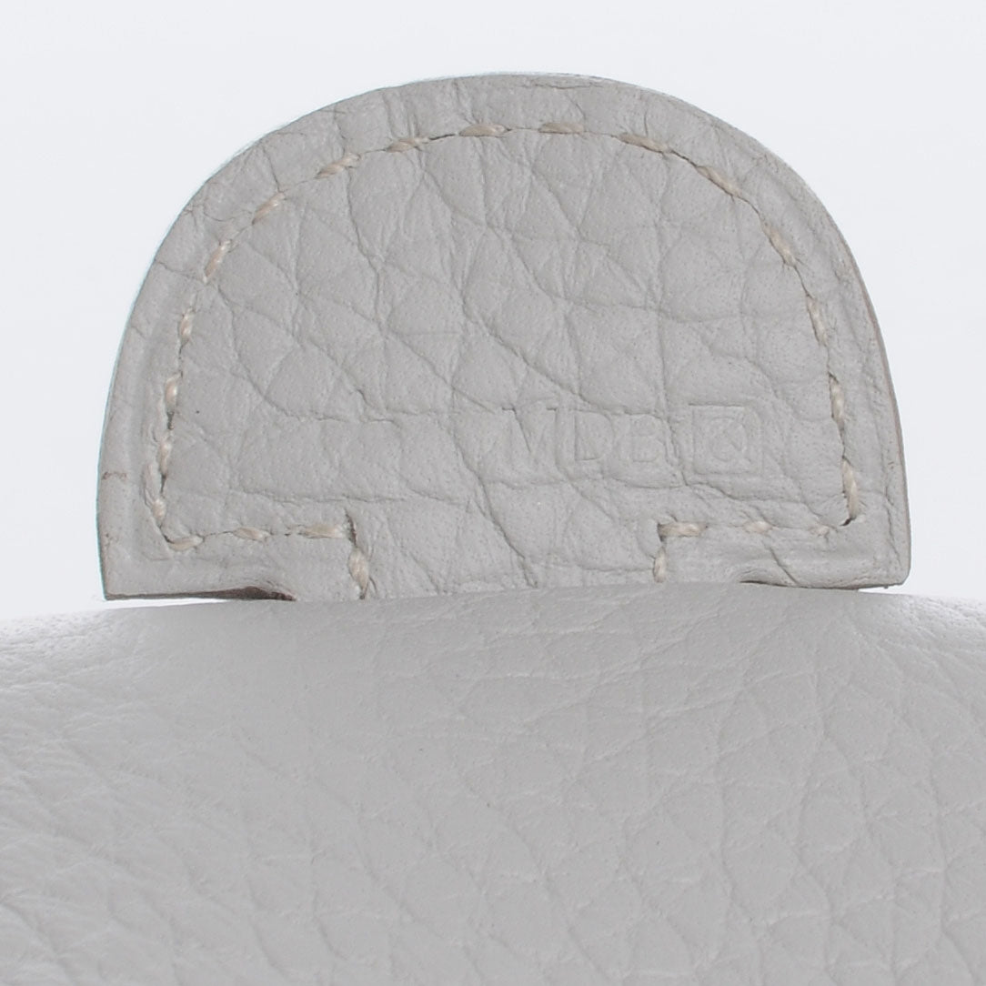 Taurillon Clemence Evelyne III PM Gris Perle w Bleu Lin Strap NEW