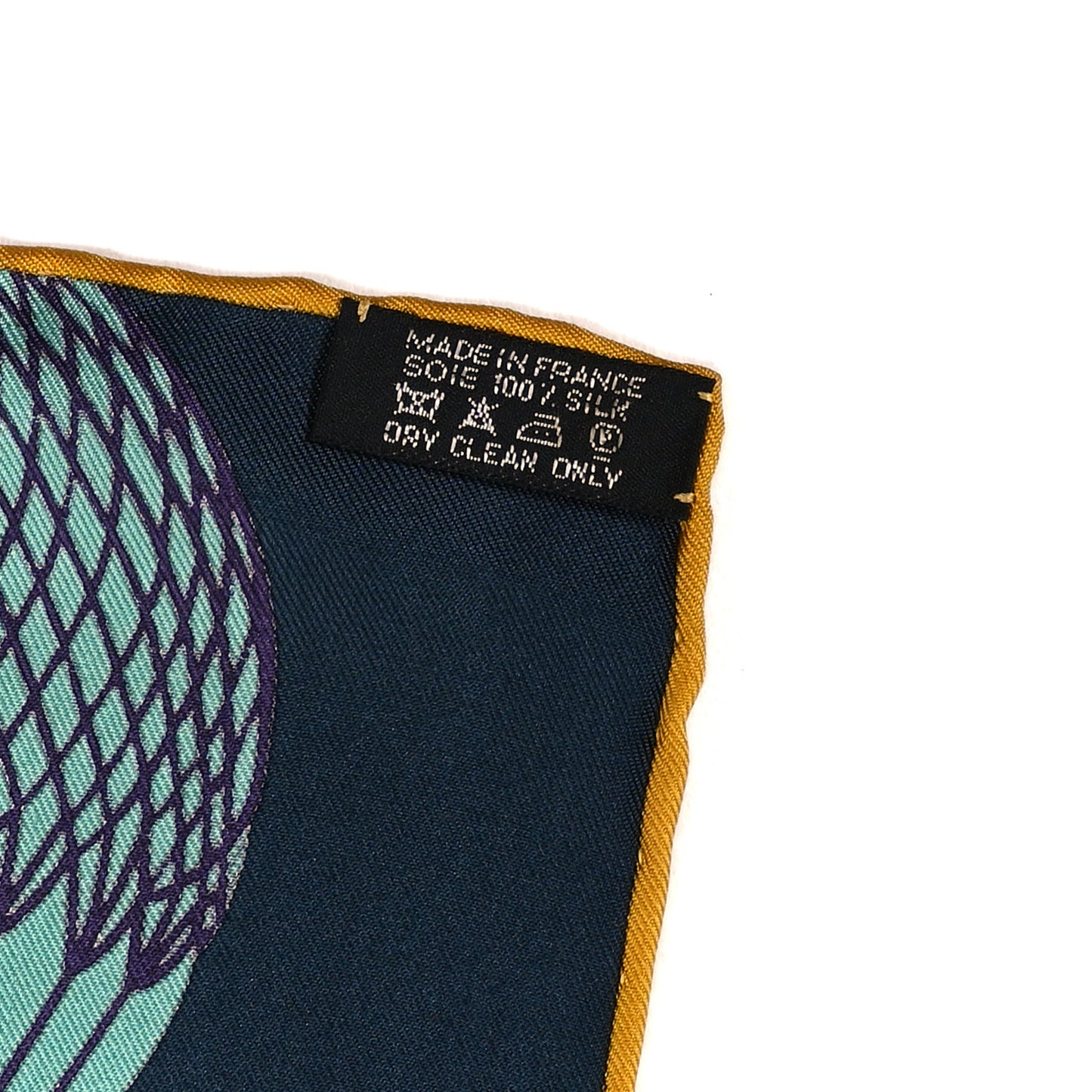 Silk Hippopolis Scarf 90 Bleu Nuit Vert